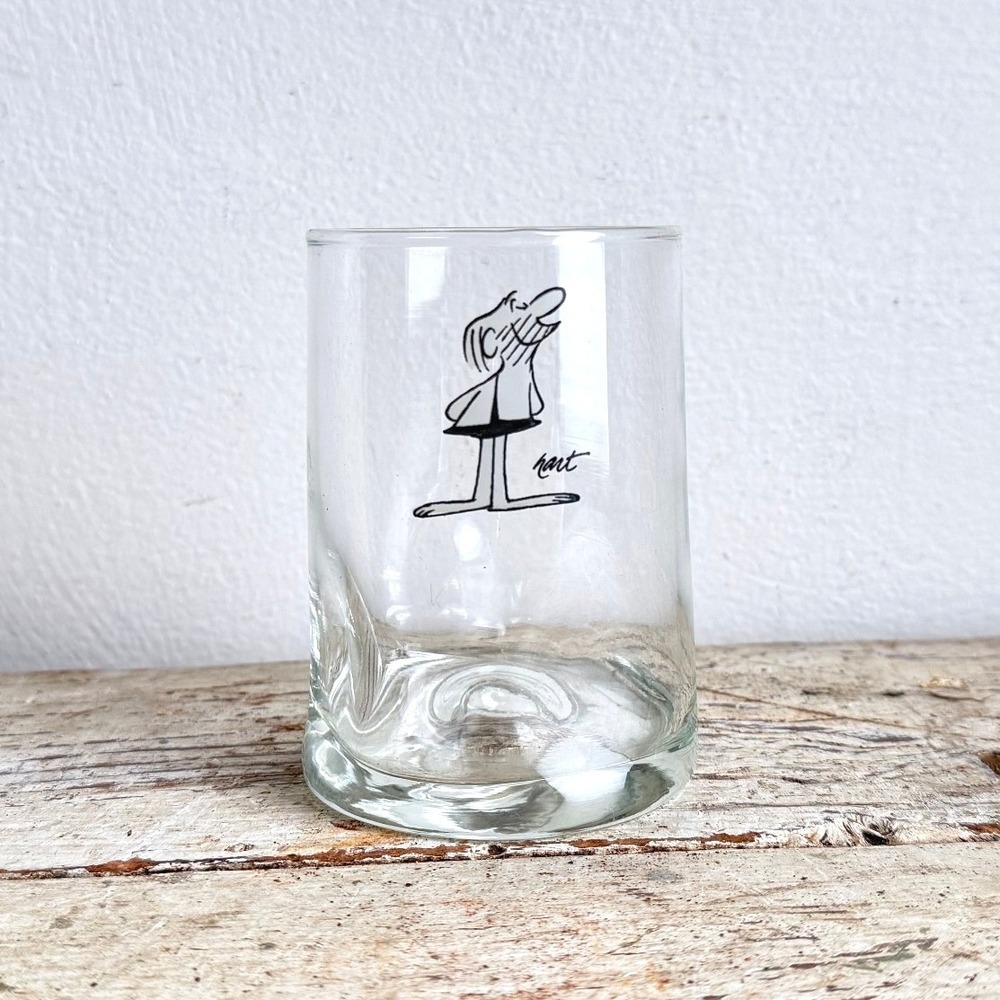 Vintage BC Comic Strip Grog Johnny Hart Clear Glass Tumbler 4" CSGE